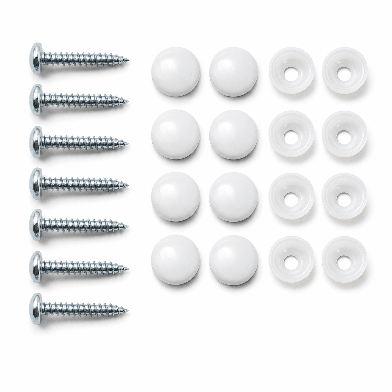 Front white number plate screw fixing kit