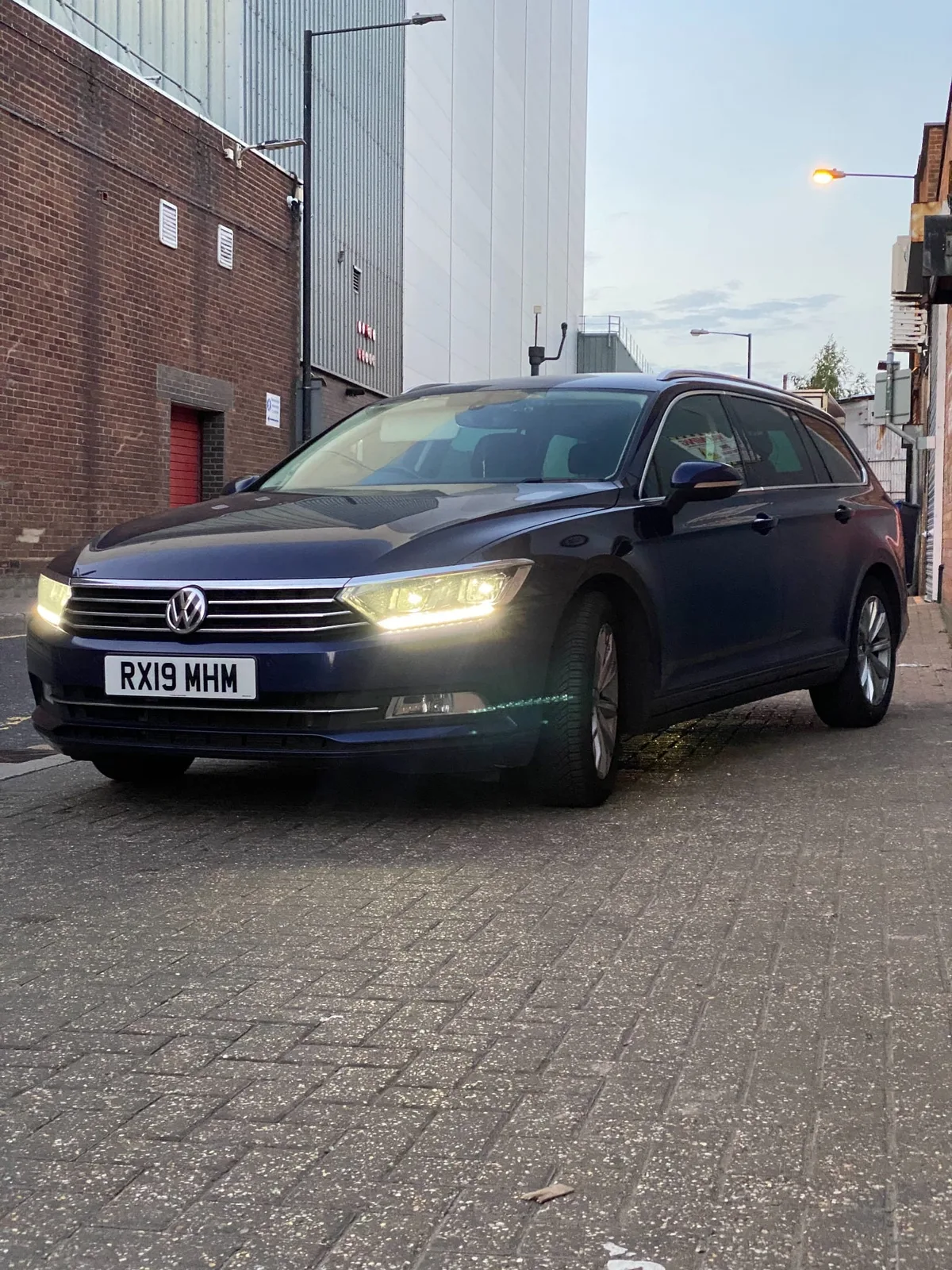Standard 2D plate fitted to a VW Passat
