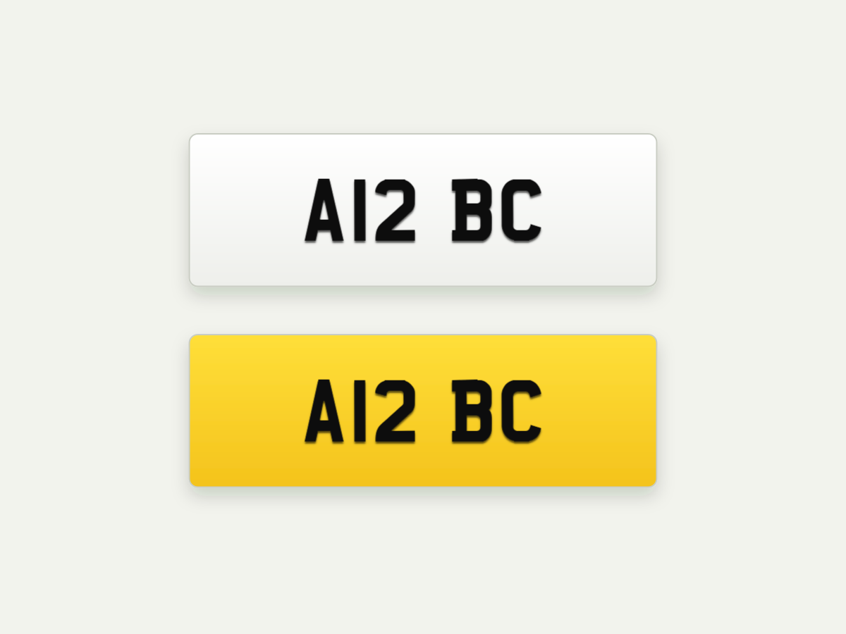 3D Gel Short Number Plates – Front & Rear Pair – 13.4 in illustrative preview