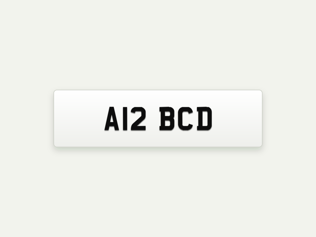 3D Gel Short Number Plate – Front – 16 in illustrative preview