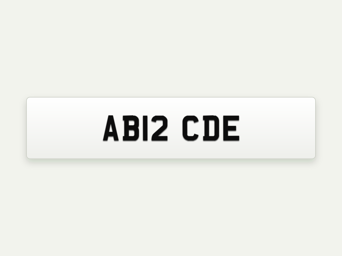 3D Gel Standard Number Plate – Front – 20.5 in illustrative preview