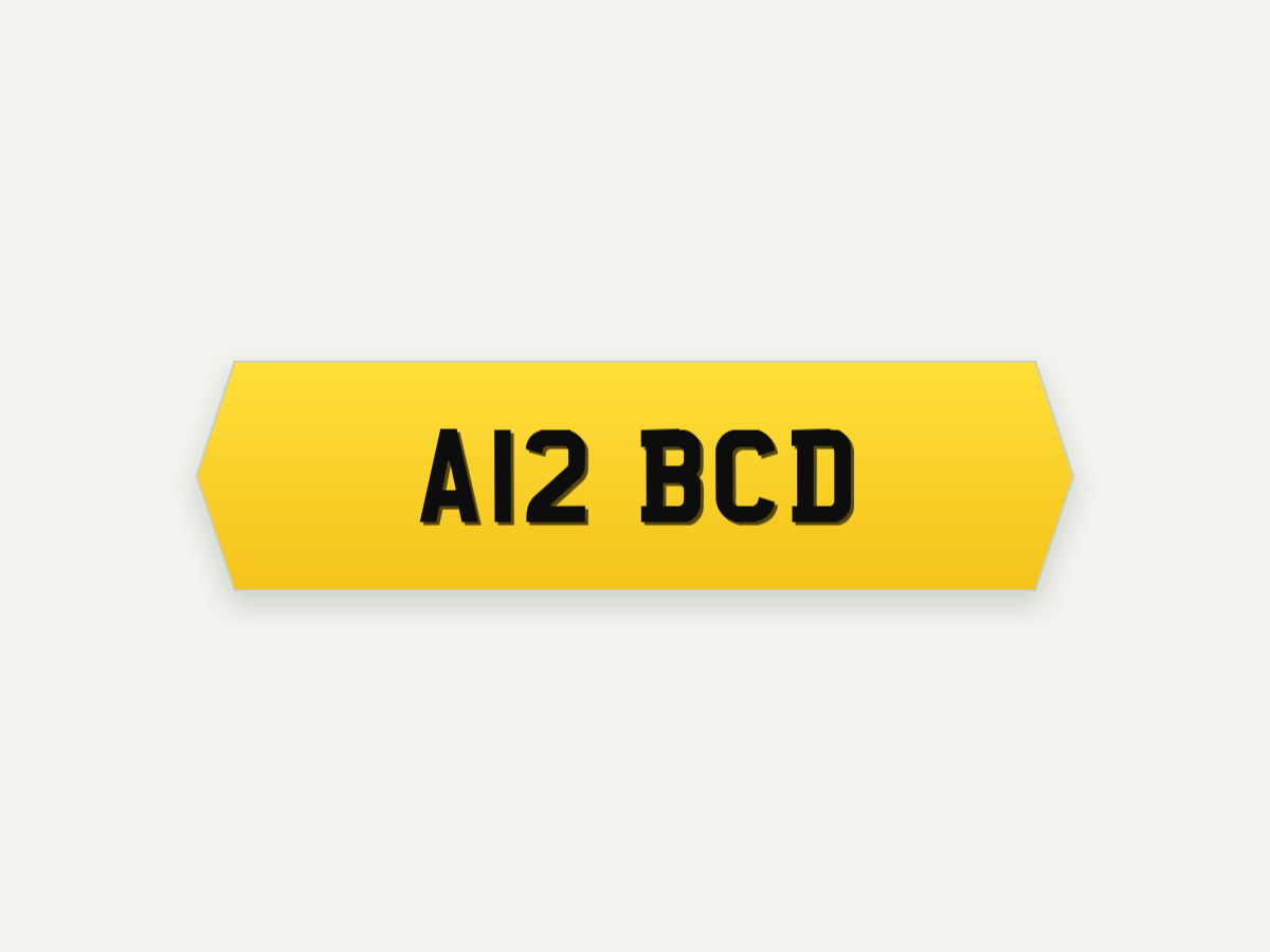 4D 3mm Hex Show Number Plate – Rear – 16.7 in illustrative preview