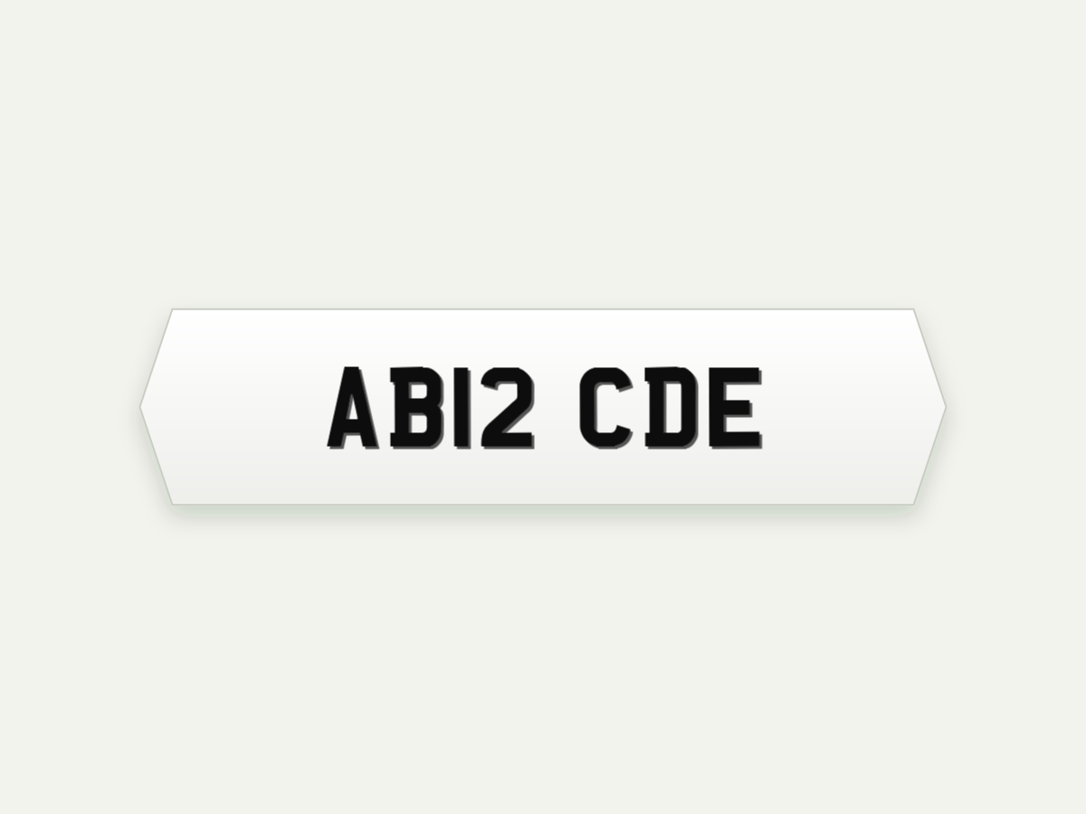 4D 3mm Hex Show Number Plate – Front – 18 in illustrative preview