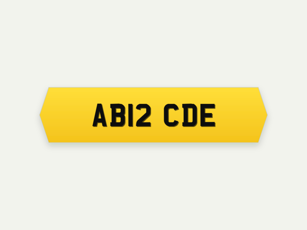 4D 3mm Hex Show Number Plate – Rear – 18 in illustrative preview