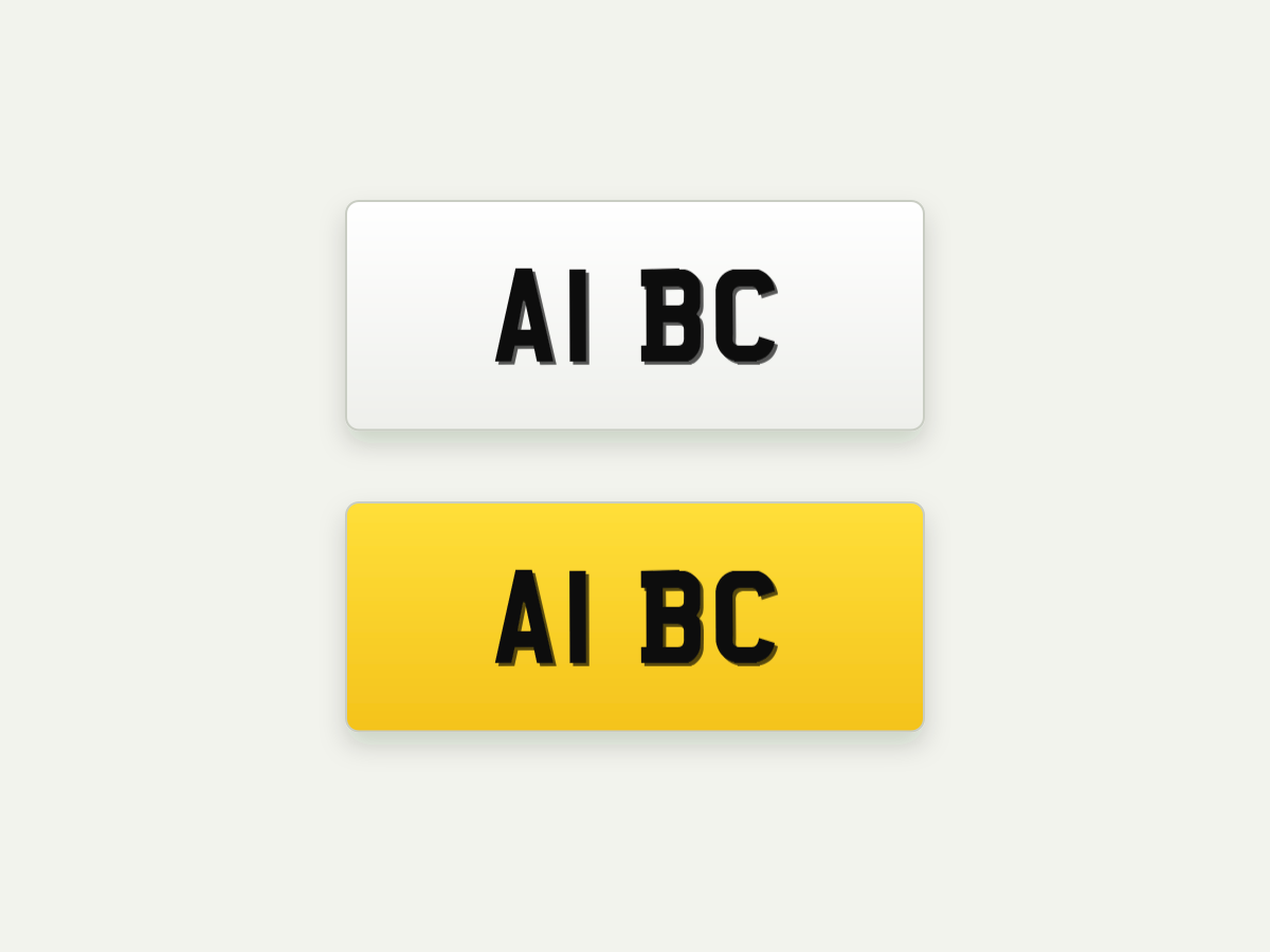 4D 3mm Short Number Plates – Front & Rear Pair – 11 in illustrative preview