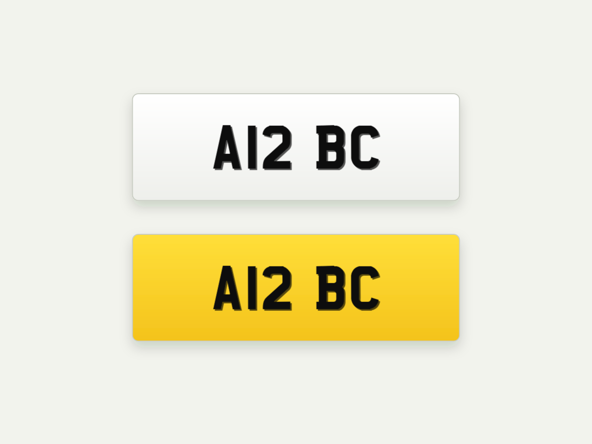 4D 3mm Short Number Plates – Front & Rear Pair – 13.4 in illustrative preview