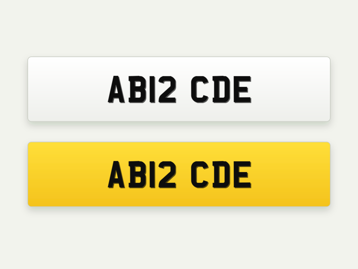 4D 3mm Standard Number Plates – Front & Rear Pair – 20.5 in illustrative preview