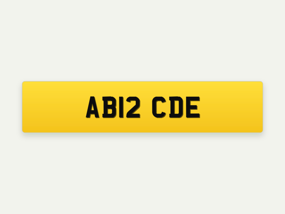 4D Gel Standard Number Plate – Rear – 20.5 in illustrative preview