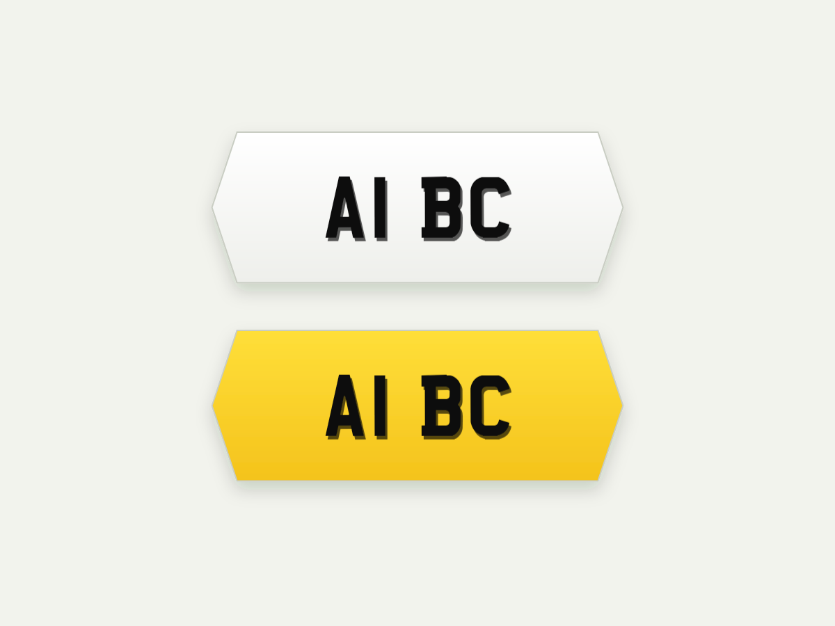 4D Retro Hex Show Number Plates – Front & Rear Pair – 11.9 in illustrative preview