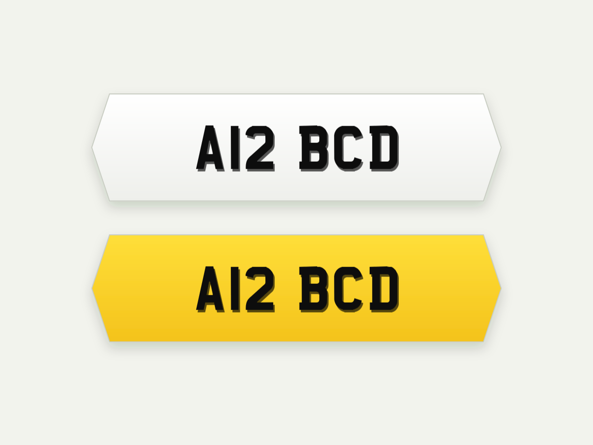 4D Retro Hex Show Number Plates – Front & Rear Pair – 16.7 in illustrative preview