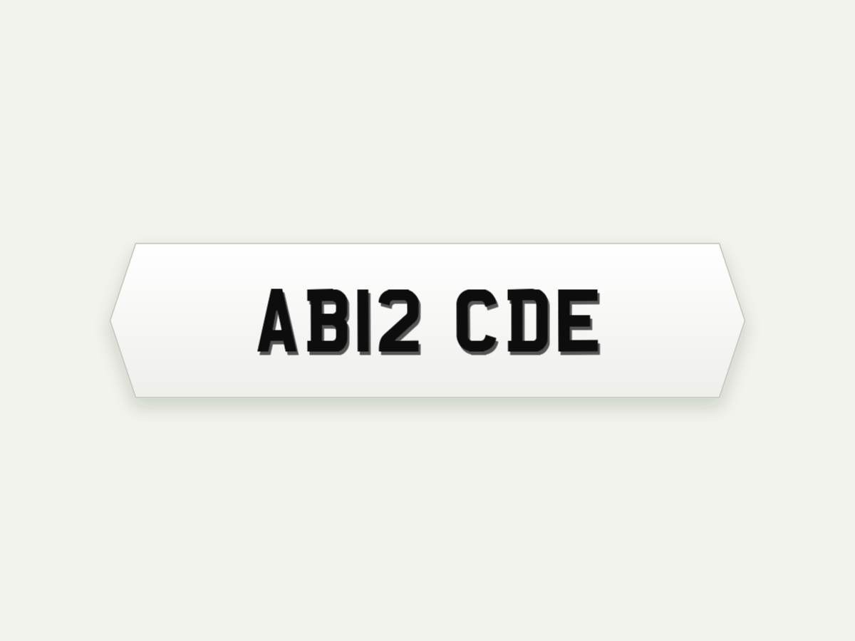 4D Retro Hex Show Number Plate – Front – 18 in illustrative preview