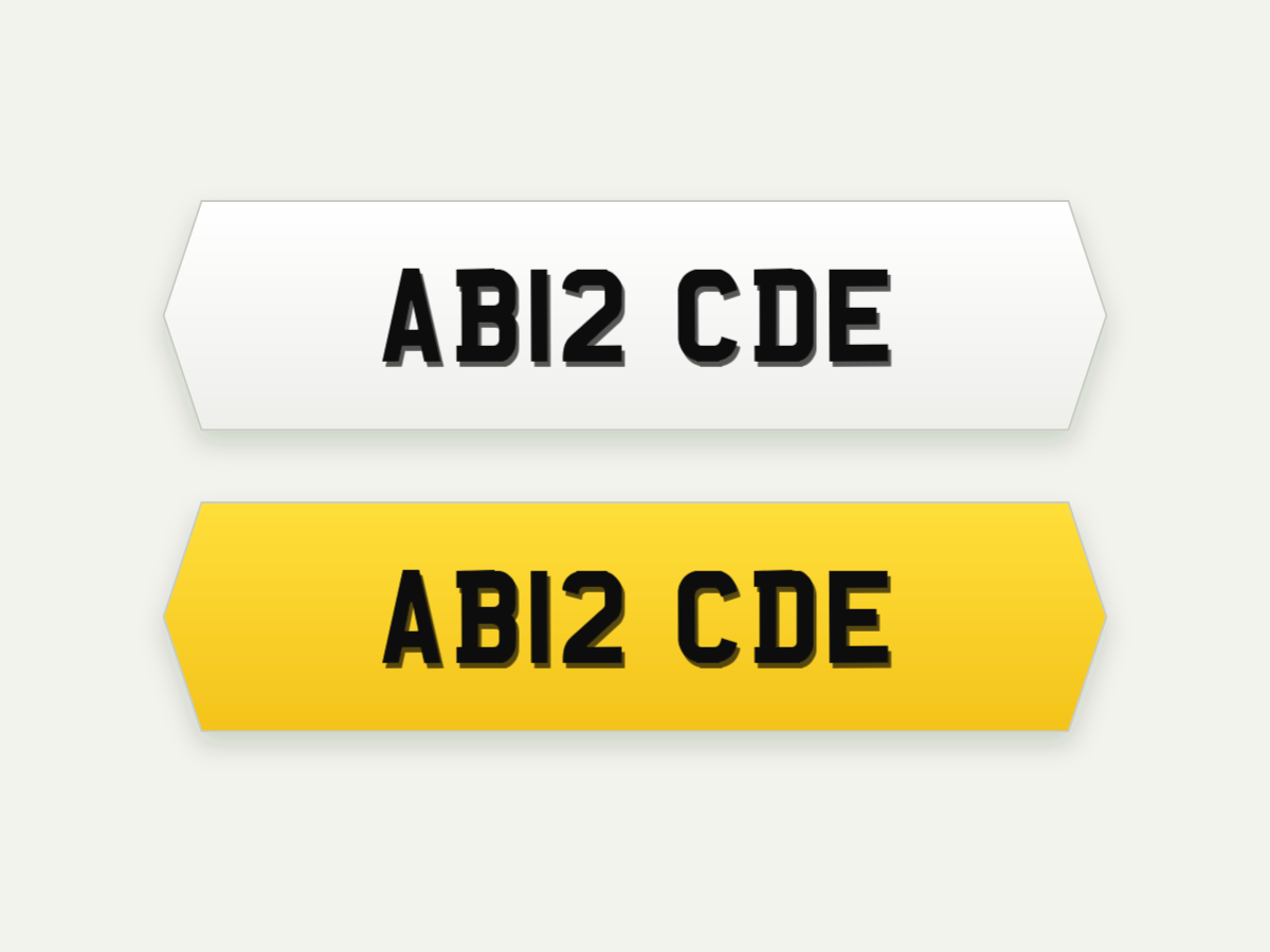 4D Retro Hex Show Number Plates – Front & Rear Pair – 18 in illustrative preview