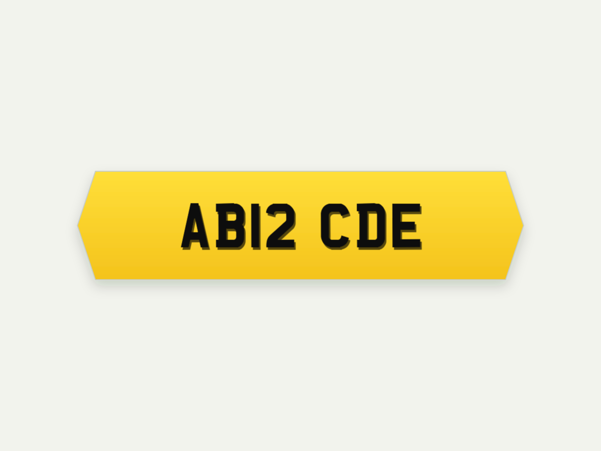 4D Retro Hex Show Number Plate – Rear – 18 in illustrative preview