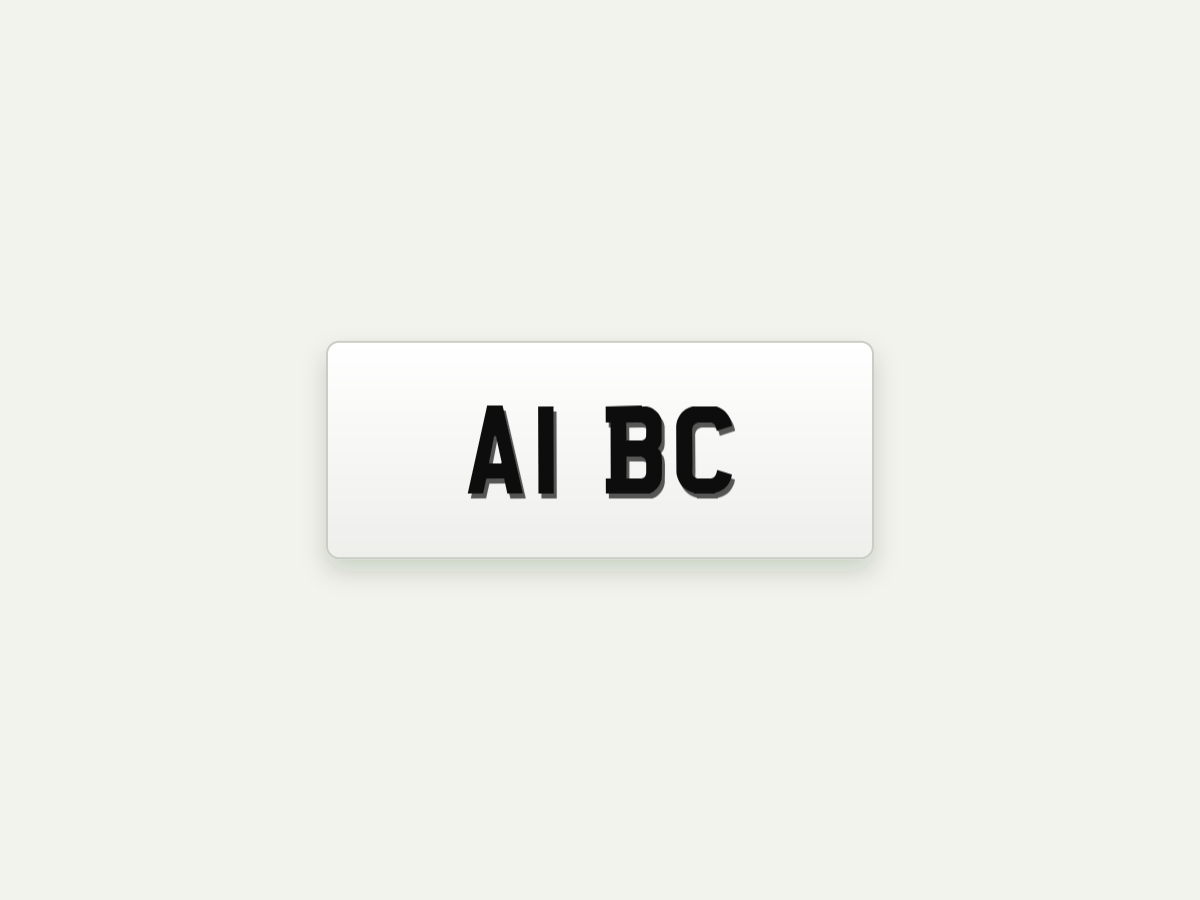 4D Retro Short Number Plate – Front – 11 in illustrative preview
