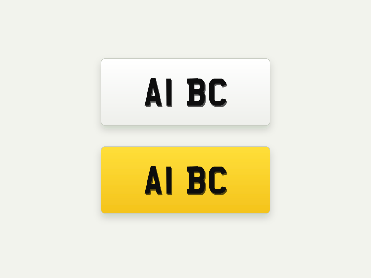 4D Retro Short Number Plates – Front & Rear Pair – 11 in illustrative preview