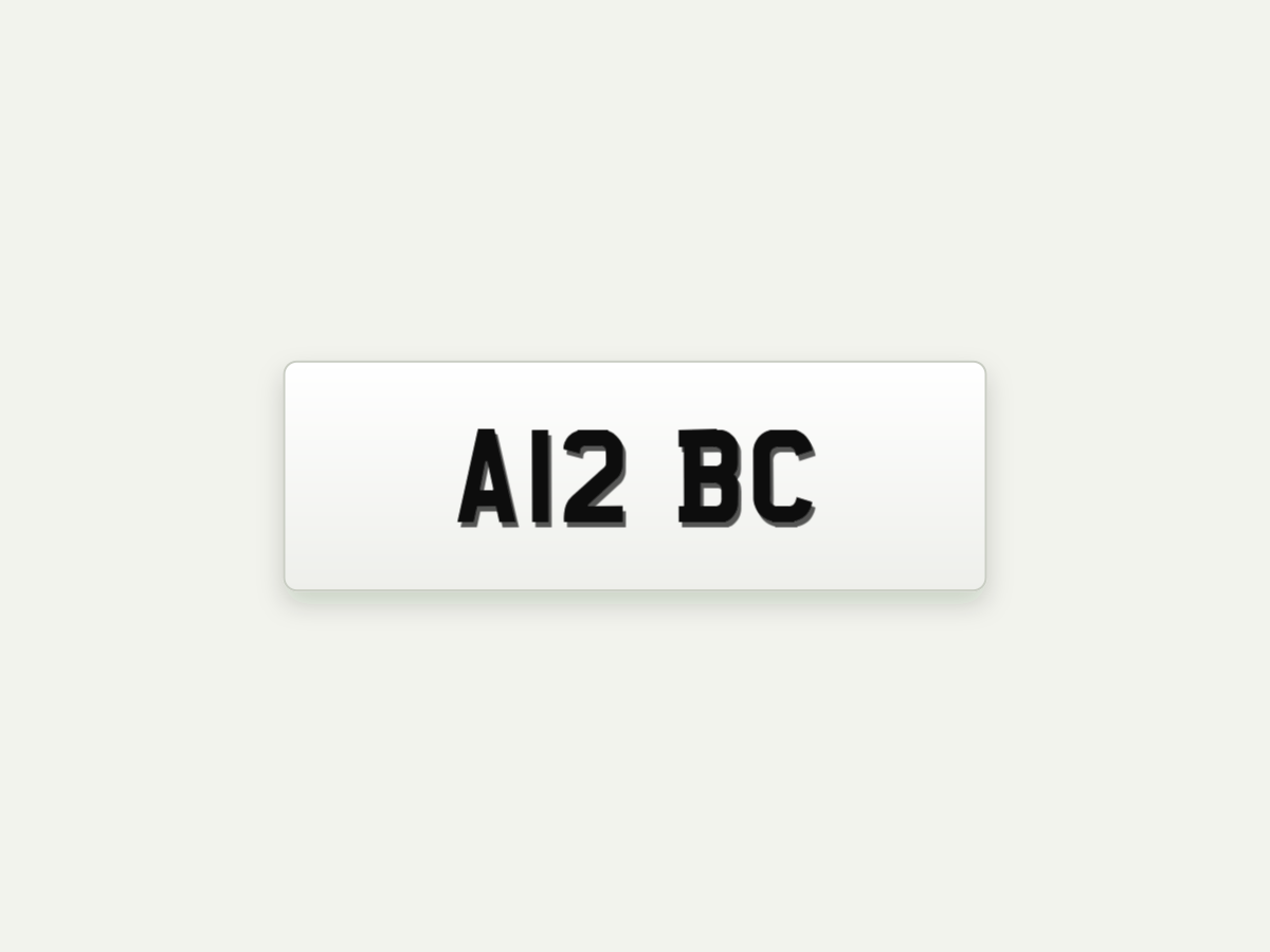 4D Retro Short Number Plate – Front – 13.4 in illustrative preview