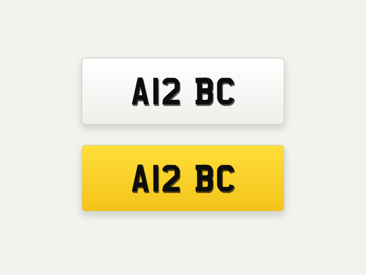 4D Retro Short Number Plates – Front & Rear Pair – 13.4 in illustrative preview