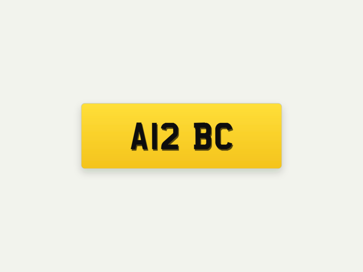 4D Retro Short Number Plate – Rear – 13.4 in illustrative preview