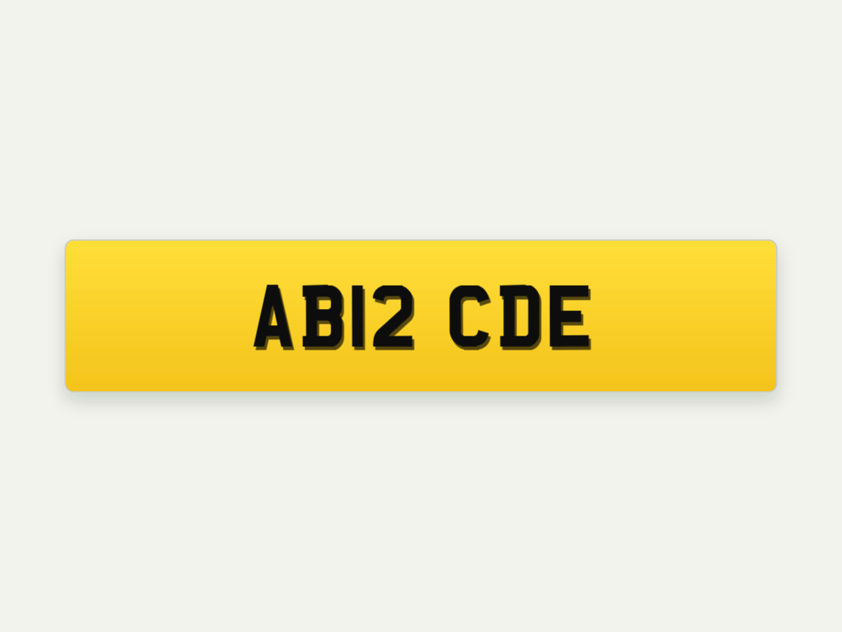 4D Retro Standard Number Plate – Rear – 20.5 in illustrative preview
