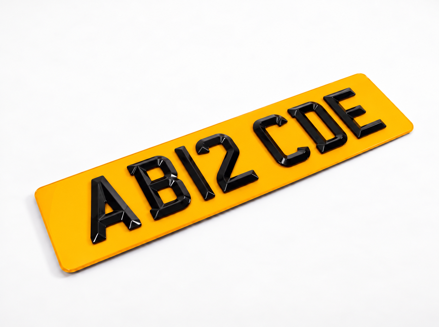 4D Retro Oversize Number Plate – Rear – 533 × 152 mm (21 in)