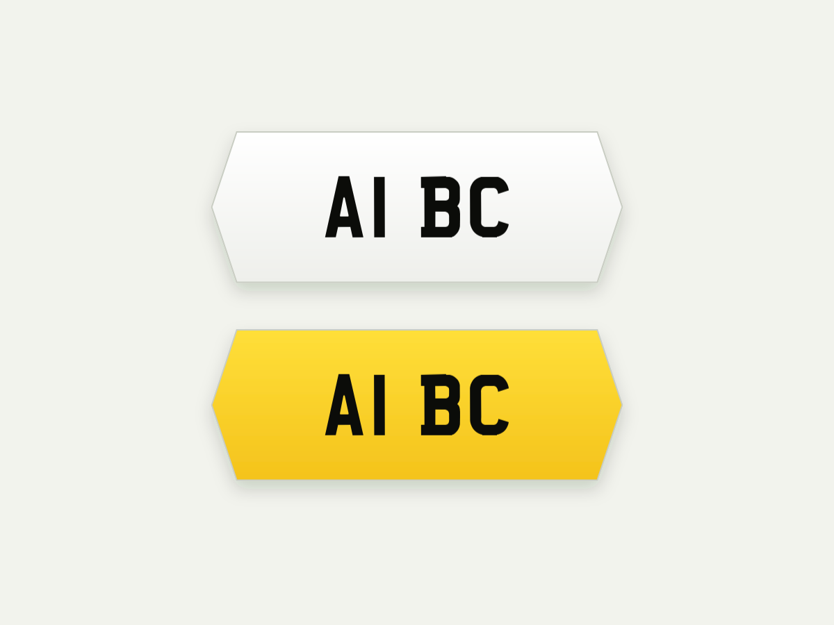 Standard 2D Hex Show Number Plates – Front & Rear Pair – 11.9 in illustrative preview