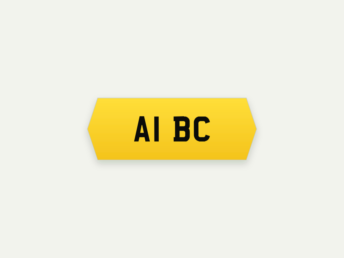 Standard 2D Hex Show Number Plate – Rear – 11.9 in illustrative preview