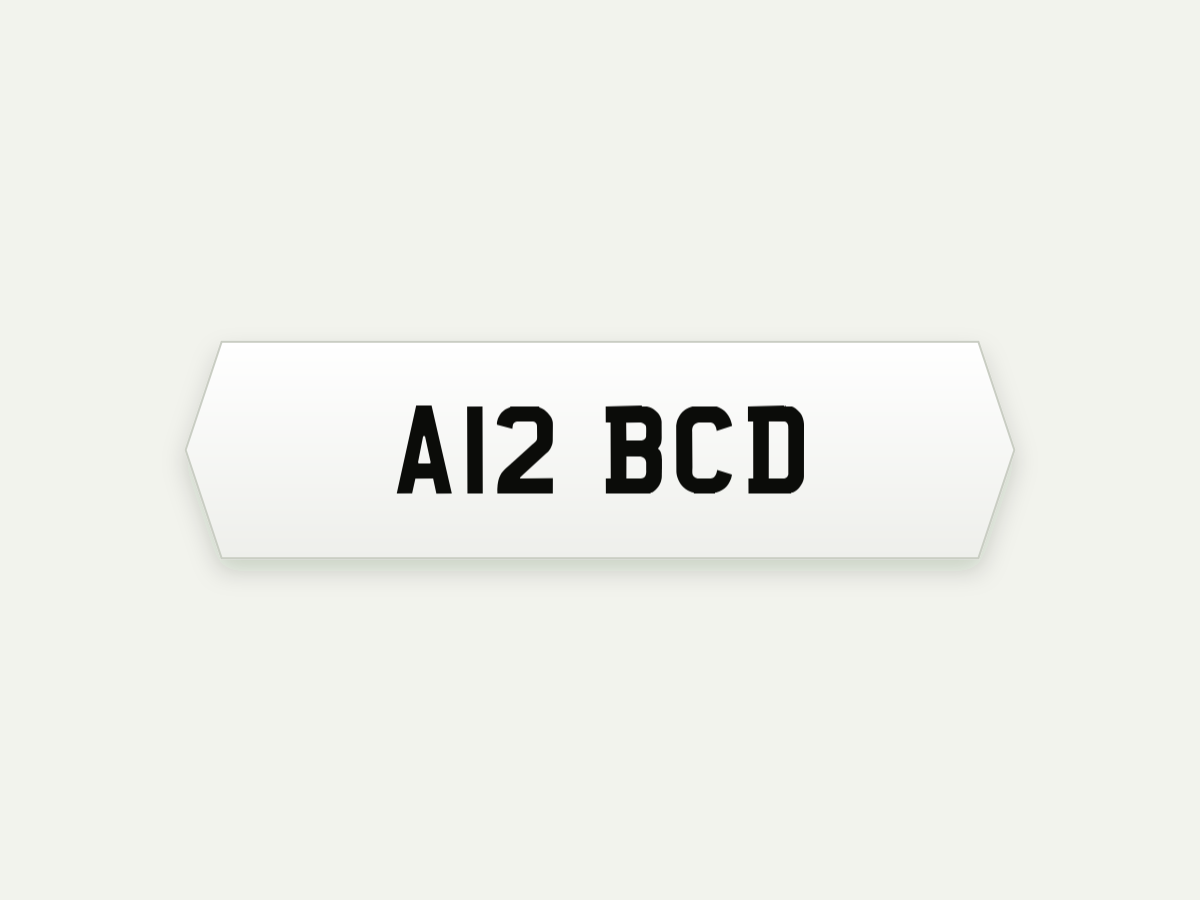 Standard 2D Hex Show Number Plate – Front – 16.7 in illustrative preview