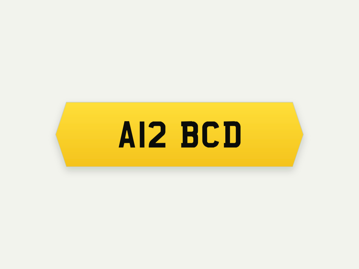 Standard 2D Hex Show Number Plate – Rear – 16.7 in illustrative preview