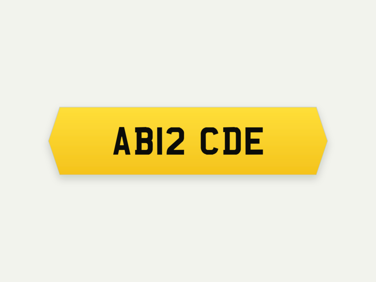 Standard 2D Hex Show Number Plate – Rear – 18 in illustrative preview