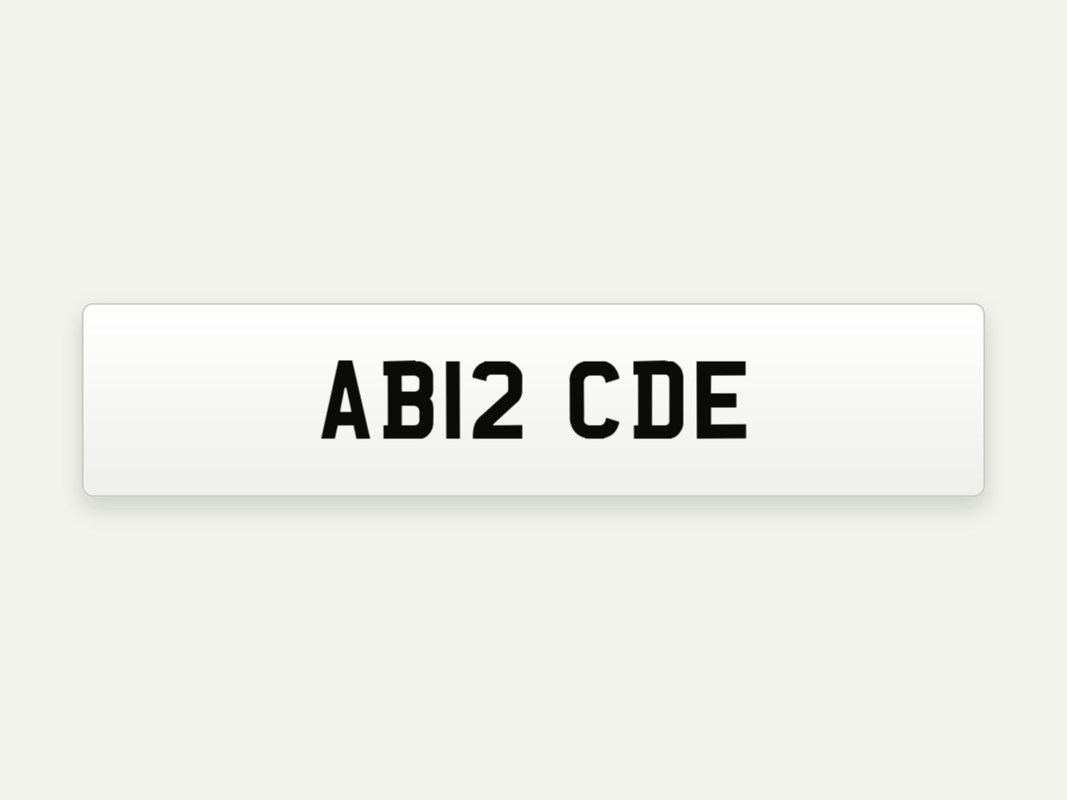 Standard 2D Standard Number Plate – Front – 20.5 in illustrative preview