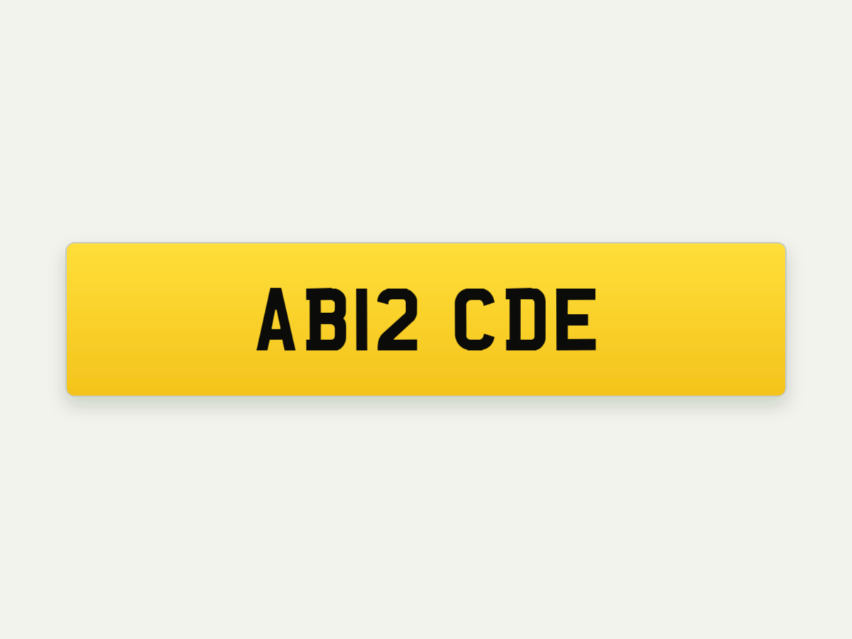 Standard 2D Standard Number Plate – Rear – 20.5 in illustrative preview