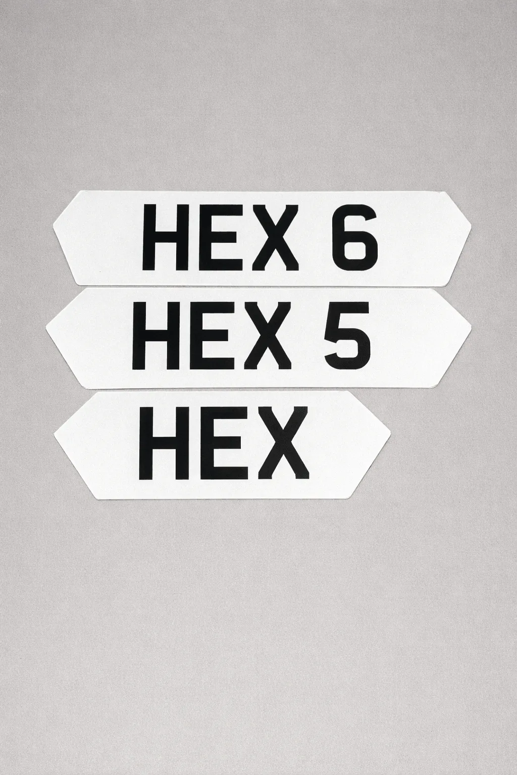 Hex number plates