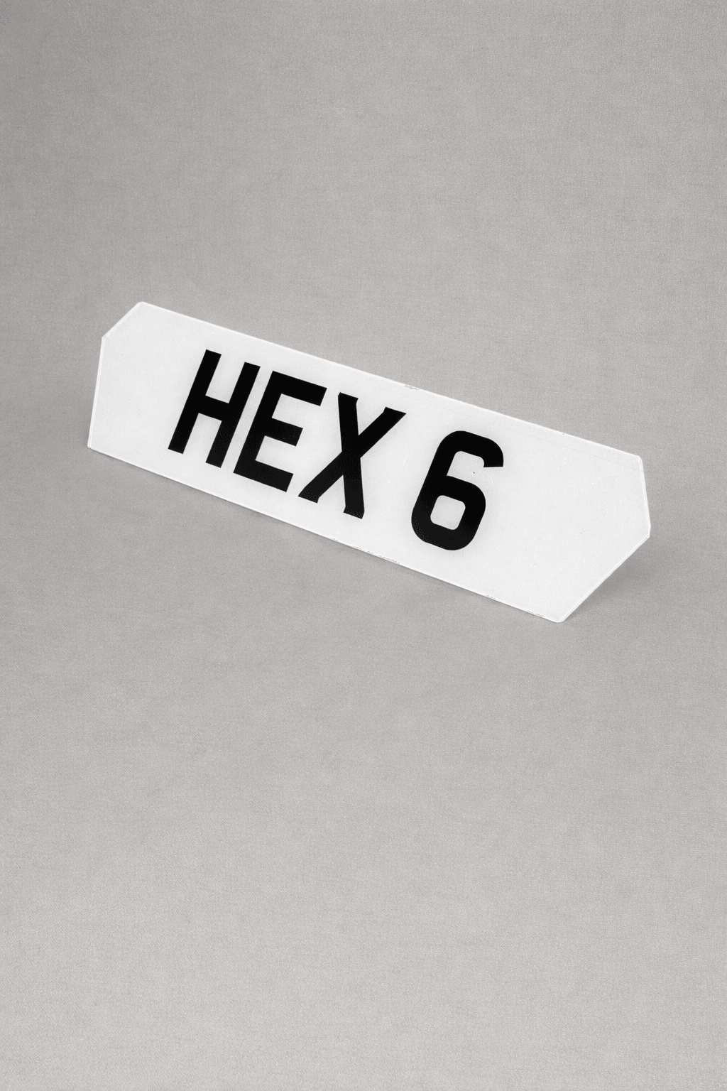 Hex 6-character number plate