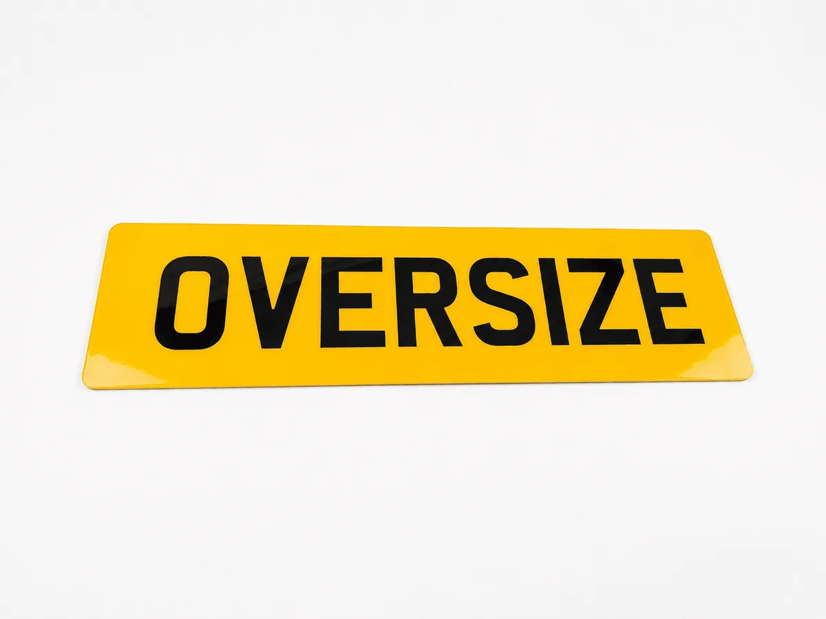 Oversize number plates
