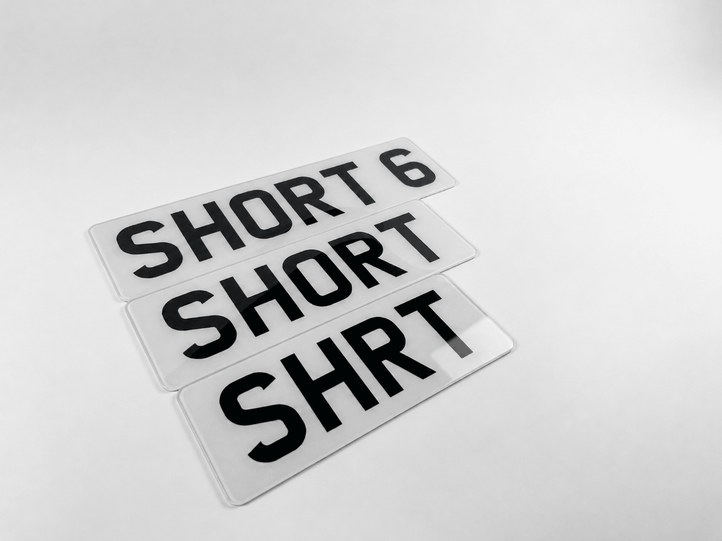 Short number plates