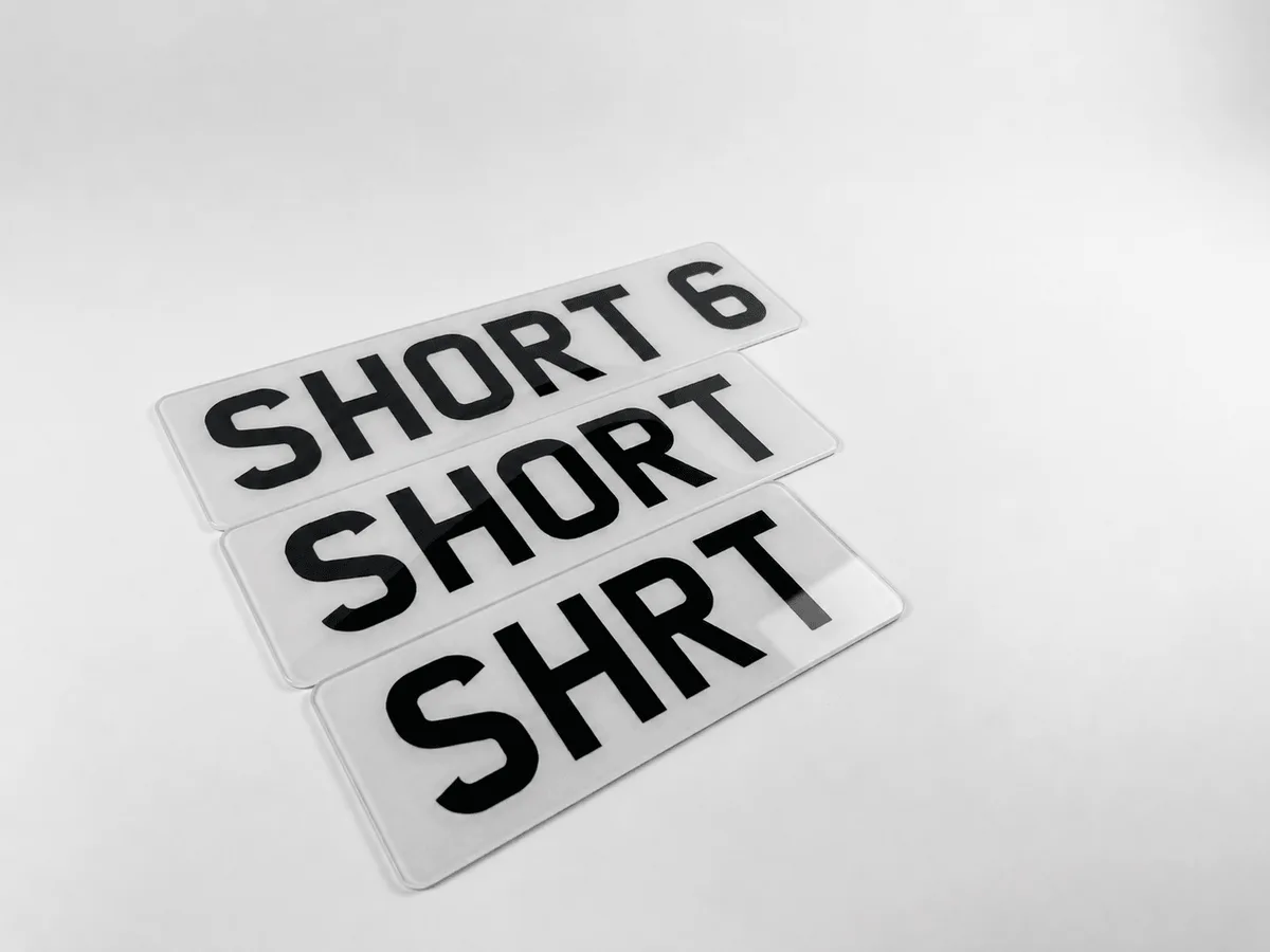 Short number plates