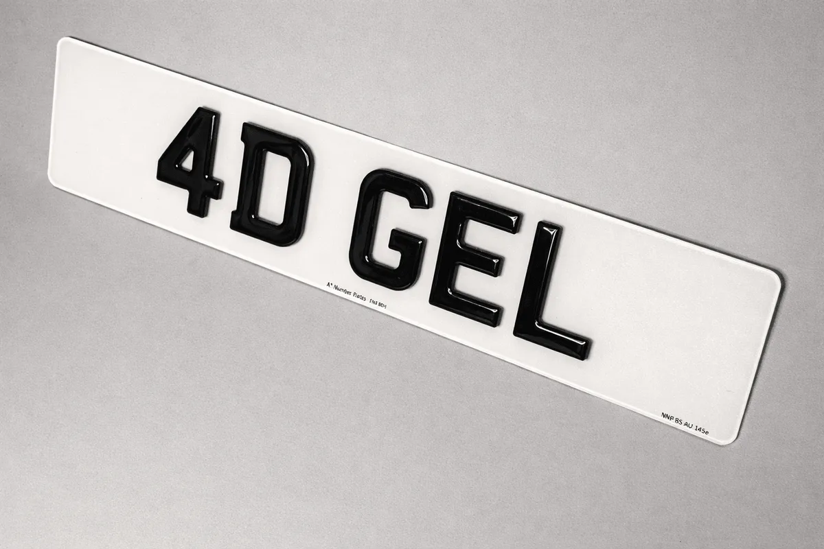 4D Gel number plate