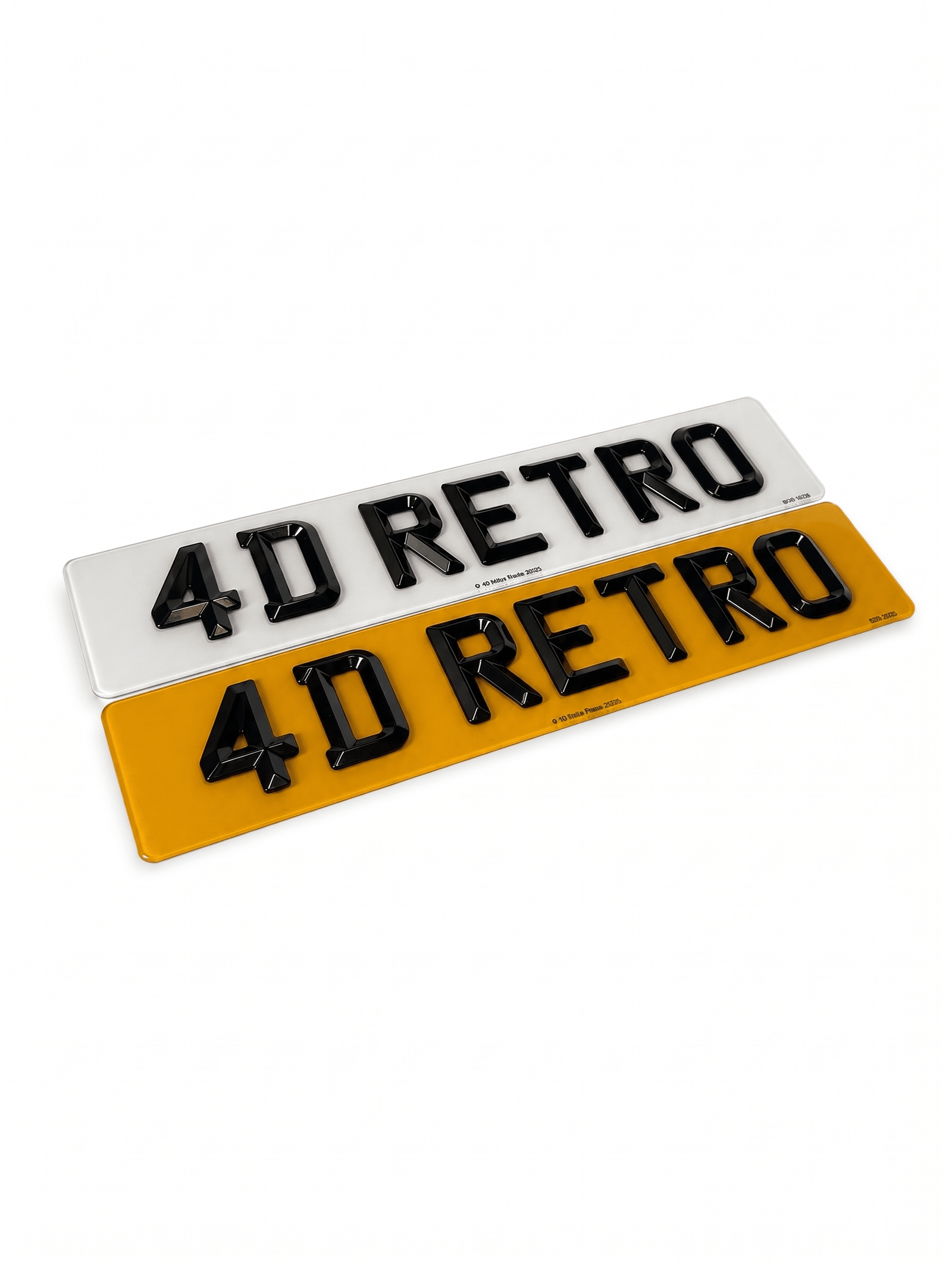 4D Retro number plate
