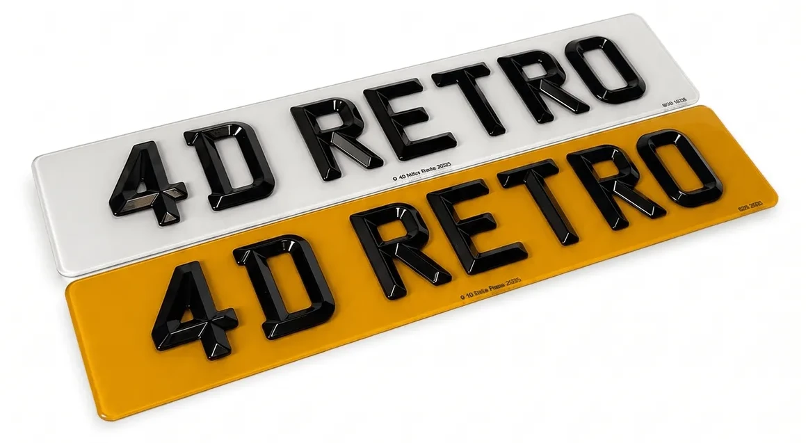 4D Retro number plate