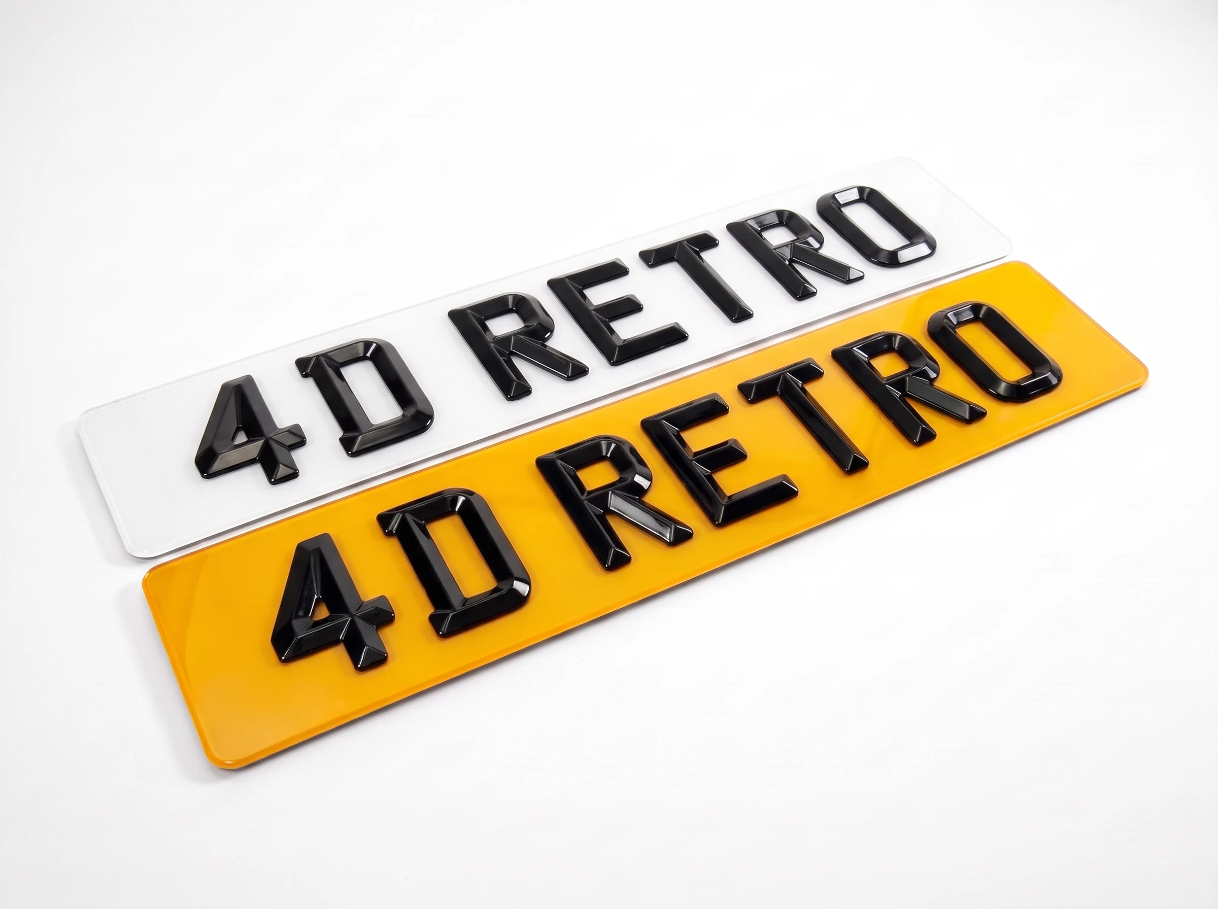4D Retro number plate